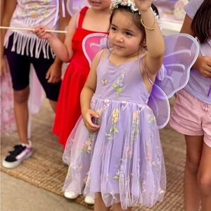 Lavender Floral Embroidered Dress